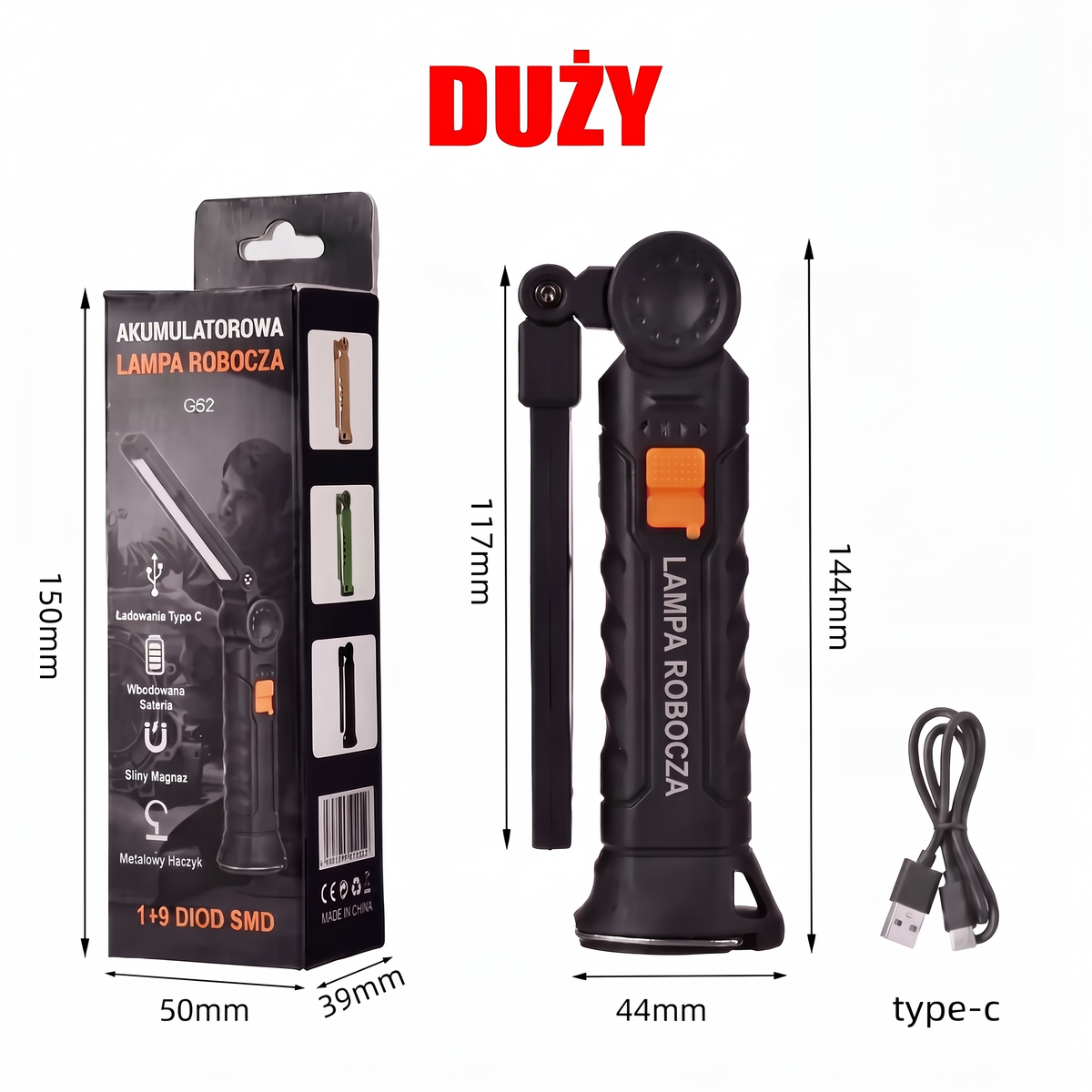 WorkLight Pro™ — Składana Latarka Robocza